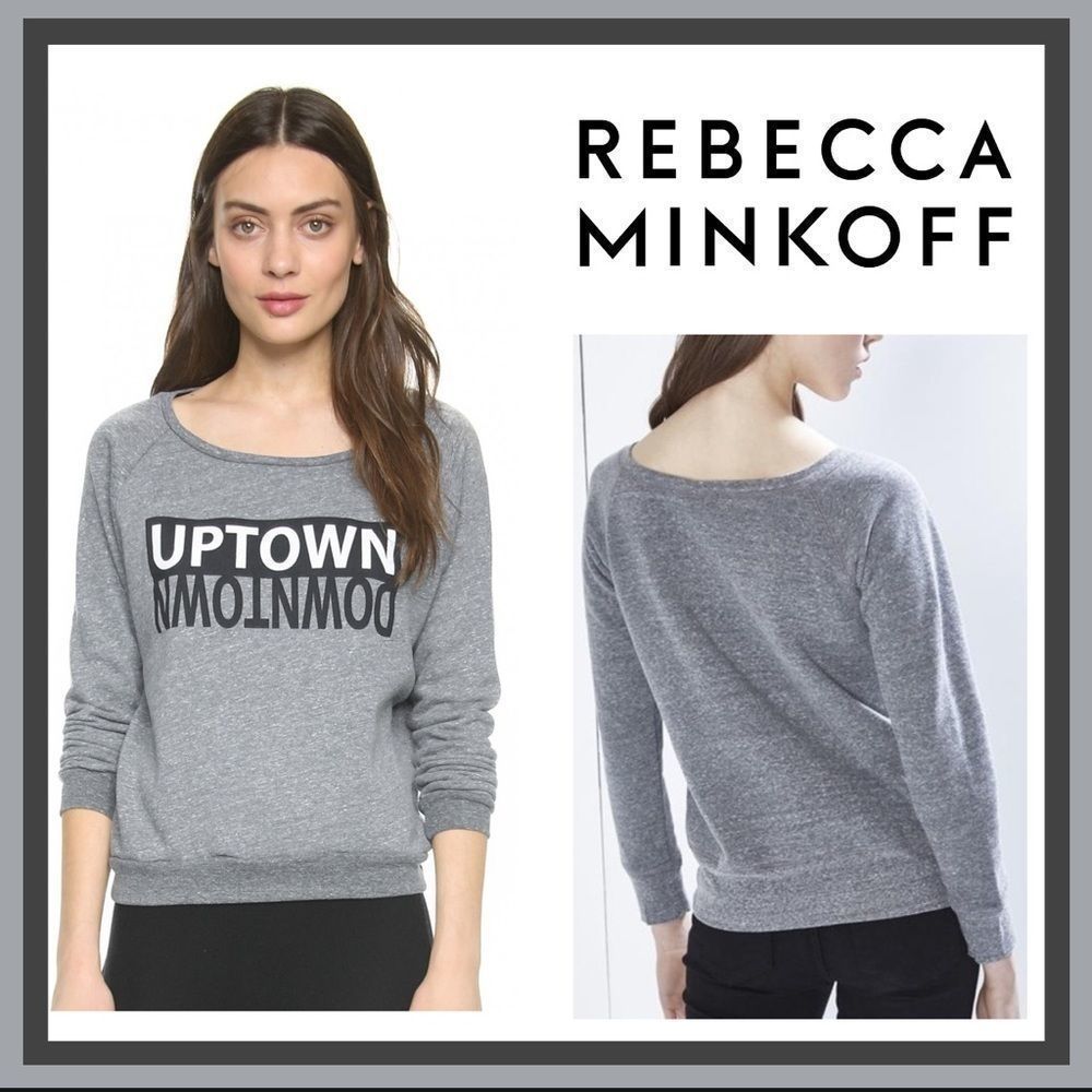 Rebecca Minkoff Super Soft Grey Heather Uptown/Downtown Sweatshirt Size S